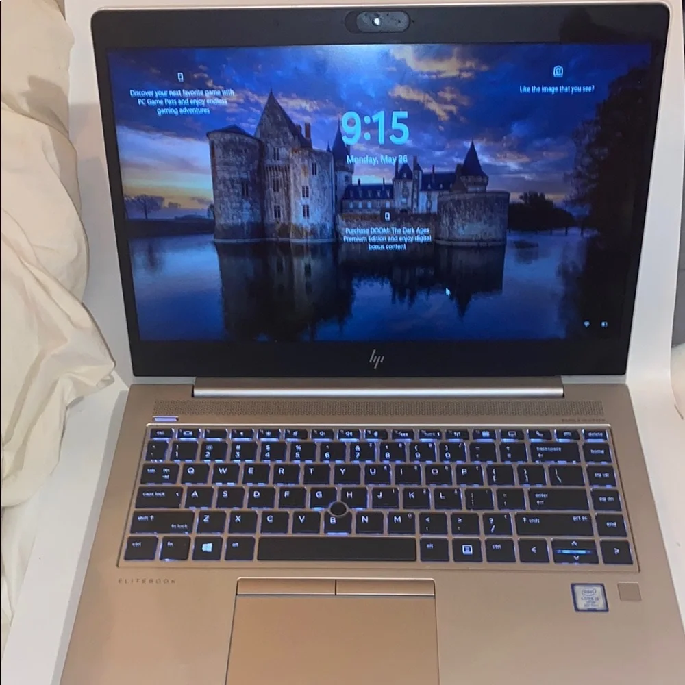 HP Silver Business Laptop with Backlit Keyboard and 14-inch Display